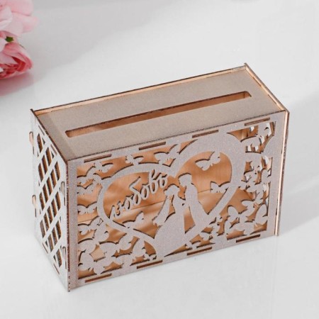 Wedding Bank "Love", silver, prefabricated, 24x10x16 cm-1