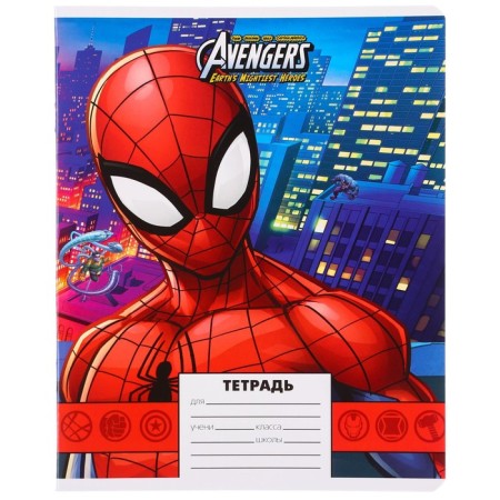 Notebook in a cage 24 sheets, 5 types of mix, cover coated paper, spider-man-10