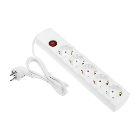 Luazon Lighting network filter, 5 outlets, 1.5 m, 2200 watts, 3x0.75 mm2, 10 A, 220 V, with a fuse, white-3