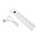 Luazon Lighting network filter, 5 outlets, 1.5 m, 2200 watts, 3x0.75 mm2, 10 A, 220 V, with a fuse, white