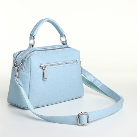 Women's bag with lightning, textura, average size, blue color-2