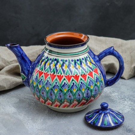 Rishtan ceramics "Patterns", 1600 ml, blue mix-4
