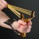 A slingshot with a plastic handle, with an emphasis