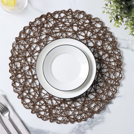 Serving napkin on the table "Dandelion", 38 × 38 cm, brown color-3