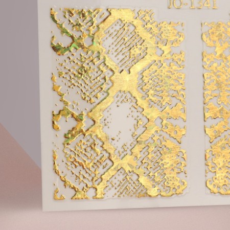 Nail stickers "snake", foil, golden color-2
