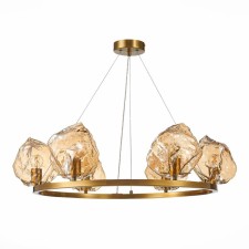 Люстра подвесная St Luce. SL1175.303.06. Portici. 6х40 Вт, E14, 82х82х18 см, цвет латунь