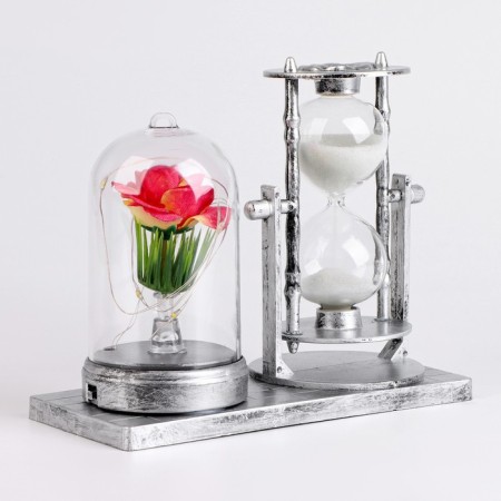 Sanding clock "Rose", souvenir, with backlight, 15 x 9 x 14 cm-1