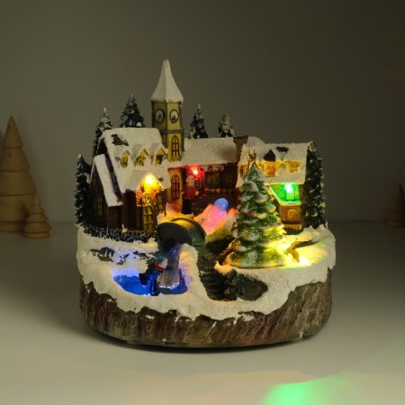 Souvenir plastic light "New Year's street" is spinning 20.5x17x20.5 cm