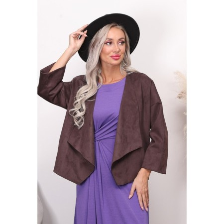 Cardigan female, size 48, brown color-1