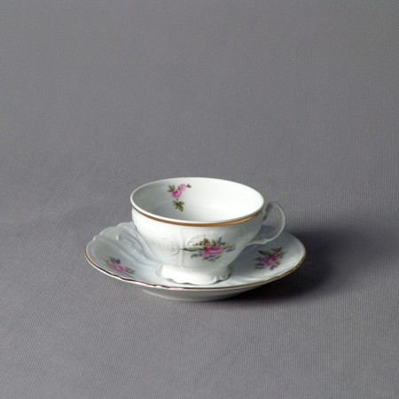 Cup 205 ml with a saucer 155 mm low bernadotte, decor "Meissen bouquet"-2