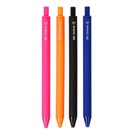 Automatic ballpoint handle 0.7 mm Blue, Soft-Touch Coating (Soft Tach), Mix case