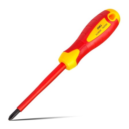 Dielectric screwdriver DELI, PH2 x 100 mm, CRV, up to 1000 V