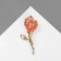 Brooch "Flower", Orange color in gold
