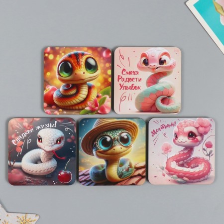Magnet tree "Funny snakes" 7x7 cm mix 5 types-1