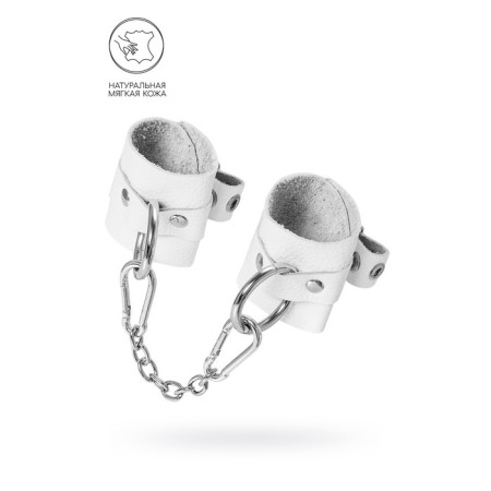 Handcuffs Pecado BDSM, soft with grirts, genuine leather, white