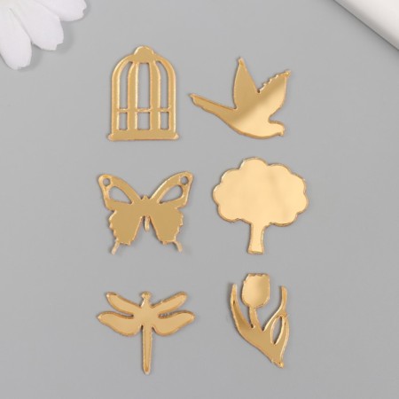 Decor for creativity plastic mirror "park" set 6 pcs