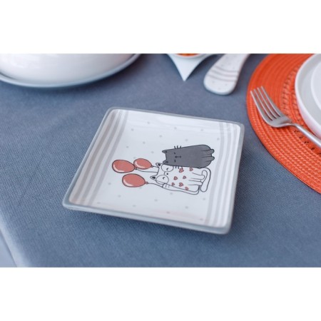 Serving share "Cozy cats", 15 × 15 × 3 cm, white color-6