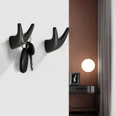 Furniture hook Cappio Goat, two -rod, black color, 3 pcs