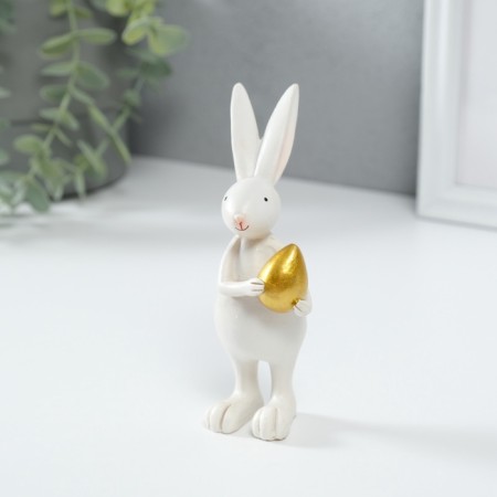 Souvenir Polystone "Easter rabbit with a gold egg" 4x4x13 cm-4
