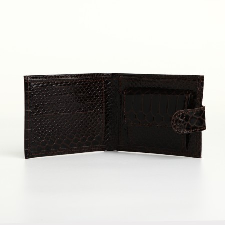 Male purse on the button, Textura, for cards, for coins, brown color-5