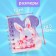 Notebook Gift Book on the comb 80l, line, color block, PVC Bunny PVC cover (10x10.5cm) 10539