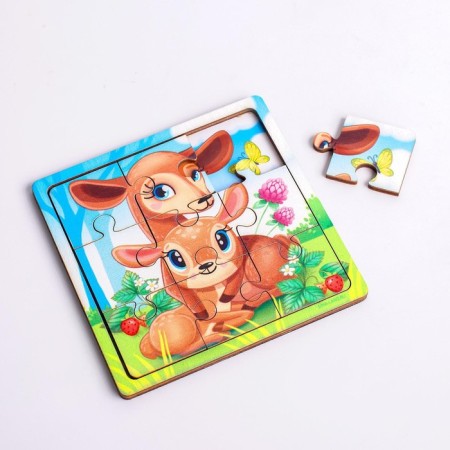 Puzzle "Deer and Olenenok", 9 details-3