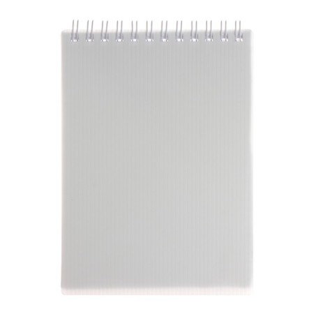 Notepad A6, 80 sheets of a cage, on the crest of Velvet white, plastic cover, micropercitual for separation