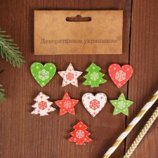 A set of New Year's decor on the magnet, 9 pcs. 