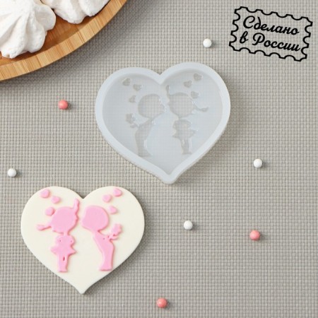 Silicone form "lovers", 7.5 × 5.5 cm, transparent color