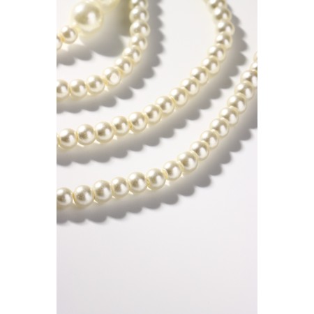 Beads "Pearls" Knot, ball No. 2,6,8,10, Milk color, l = 60 cm-2
