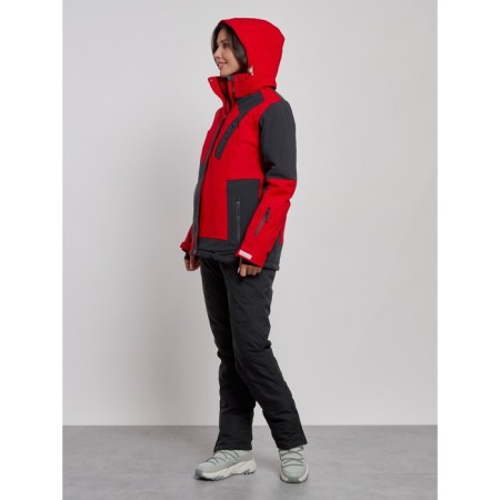 Ski costume female winter, size 50, red color-1