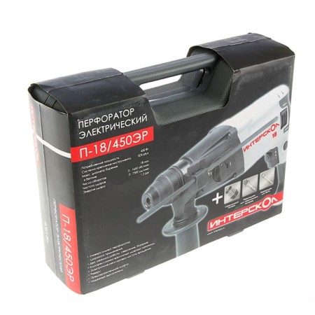 Punching "Interskol" P-18/450ER, 450 W, 1650 rpm, 7500 beats/min, 1.2 J, 2 modes, case-4