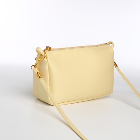 Bag Women's Cross-Bodi with a zipper, beige color-3