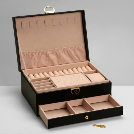 Station for jewelry "Casket" 2 tiers, 17 × 23 × 10 cm, black color-5