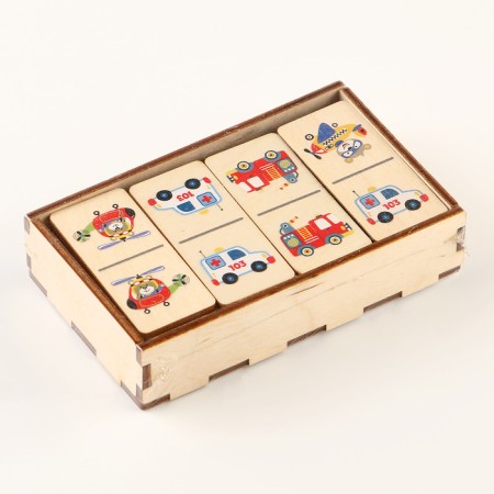 Domino wooden "Transport" 28 chips 60x27 mm-5