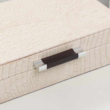 Casket wood to the leatherette "White python with streaks" 25x15x6.5 cm-1