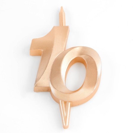 Candle in the cake "Jubilee", figure 10, 10 cm, champagne-2