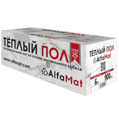 Warm floor Alfamat, mat, 900 watts, 6 m2, 2 veins