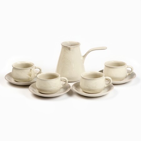 Service "Morocco" a cup with a saucer 4x0.25l + Turk 0.8l, Shebby