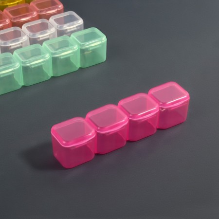 Organizer for decor, 4 cells, 10 × 2 × 2 cm, color mix-4