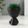 Kashpo concrete mini "Mr. Green Yog" with moss black 5.3x6x7 cm (moss green stabilizer.)