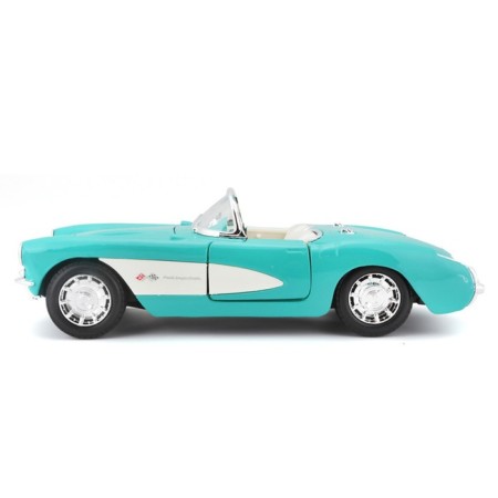 MASTO DIE-CAST 1957 Chevrolet Corvette machine, opening doors, 1:24, turquoise color-8
