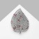 Brooch "Liszt" Pearl side, white-pink color in silver