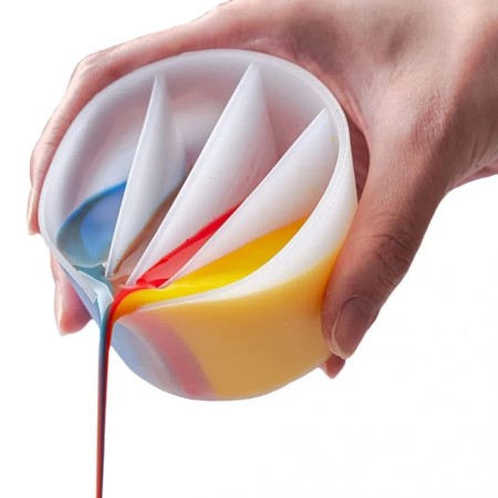 Silicone glass for fluid art, 4 sections, volume - 200 ml-1