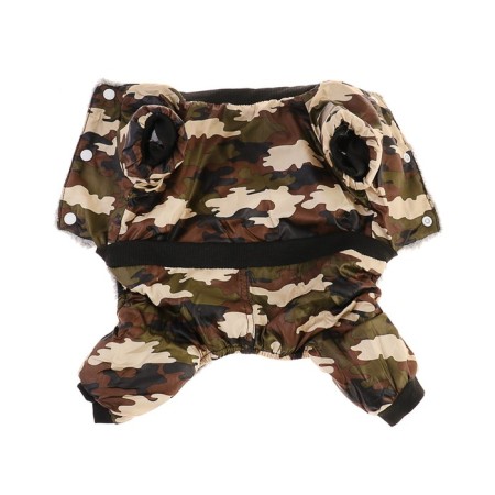 Combineson for dogs "camouflage" on a fur lining, size S (DS 25, Osh 25, OG 35 cm)-7