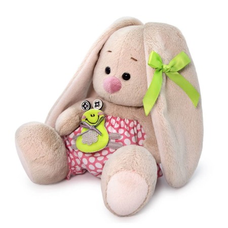 Soft toy "Bunny Mi", with a frog, 15 cm-1