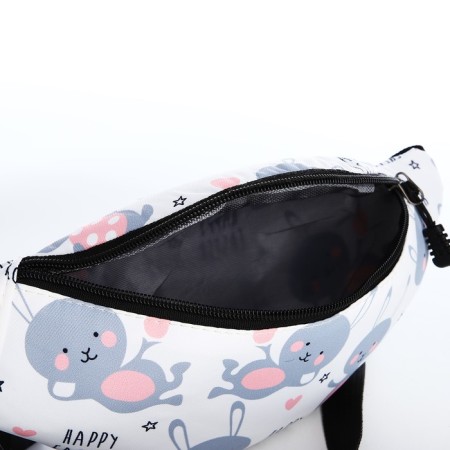 Youth backpack from lightning textiles, 3 pockets, waist bag, white color-7