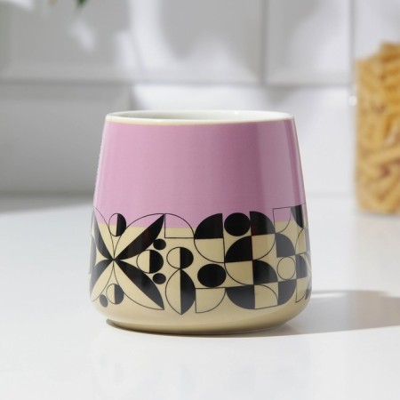 Ceramic mug "Each new day", 350 ml, beige color-1