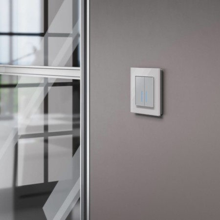 W4520006 touch switch, two -key, with backlighting, 1000 watts, silver-2
