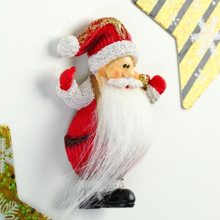 Magnet Polystone "Grandfather Frost with a long beard" mix 9.2x5x1 cm-2
